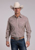 STETSON DIAMOND GEO PRINT RED - MENS SHIRT  - 11-001-0425-2006RE