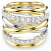 SWAROVSKI HYPERBOLA TWISTING GOLD SILVER - ACCESSORIES JEWELRY RING - 574041