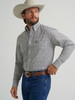 WRANGLER GEORGE STRAIT GREY GEO PRINT - MENS SHIRT  - 112379024
