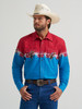 WRANGLER CHECOTAH BUCKING BULL RED/BLUE - MENS SHIRT  - 112379226