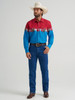 WRANGLER CHECOTAH BUCKING BULL RED/BLUE - MENS SHIRT  - 112379226