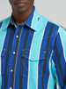 WRANGLER BRUSH POPPER COBALT PRINT - MENS SHIRT  - 112379229
