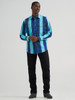 WRANGLER BRUSH POPPER COBALT PRINT - MENS SHIRT  - 112379229
