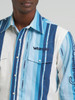 WRANGLER LOGO BLUE/WHITE STRIPE - MENS SHIRT  - 112379239