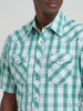 WRANGLER 20X COMPETITION GREEN PLAID - MENS SHIRT  - 112378710
