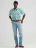 WRANGLER 20X COMPETITION GREEN PLAID - MENS SHIRT  - 112378710