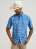 WRANGLER PERF AZTEC CERULEAN PRINT - MENS SHIRT  - 112376288