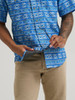 WRANGLER PERF AZTEC CERULEAN PRINT - MENS SHIRT  - 112376288