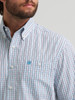WRANGLER RELAX FIT TEAL PLAID - MENS SHIRT  - 112379159