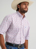 WRANGLER GEORGE STRAIT BLUE/RED PRINT - MENS SHIRT  - 112379061