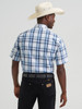 WRANGLER WRINKLE RESIST BLUE PLAID SNAP - MENS SHIRT  - 112379030
