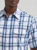 WRANGLER WRINKLE RESIST BLUE PLAID SNAP - MENS SHIRT  - 112379030