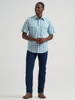 WRANGLER WRINKLE RESIST TURQUOISE PLAID - MENS SHIRT  - 112379029