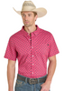 ROCK & ROLL MINI AZTEC PINK TEC PRINT - MENS SHIRT  - BMB3S08405