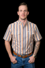 FERREL THE JACKSON BLUE/YELLOW STRIPE - MENS SHIRT  - FPS1002589