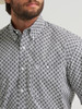 WRANGLER GEORGE STRAIT WHITE GREY PRINT - MENS SHIRT  - 112379058