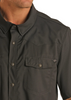 ROCK & ROLL TEK SOLID RIPSTOP SNAP BLACK - MENS SHIRT  - BMN3S06797-BLK