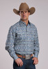 STETSON BLUE PAISLEY MEDALLION PRINT - MENS SHIRT  - 11-001-0425-2009BU