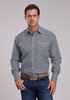 STETSON NAVY GEO PRINT - MENS SHIRT  - 11-001-0425-2008BU