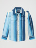 WRANGLER LOGO BLUE AND WHITE PRINT - KIDS BOYS SHIRT - 112379217