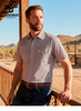 RODEO BROWN AZTEC SNAP PRINT - MENS POLO  - RT101S-1103