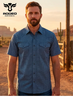 RODEO NAVY GEO SNAP PRINT - MENS POLO  - RT101S-1109