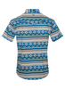 RODEO BLUE AZTEC STRIPE PRINT - MENS POLO  - RT101S-1114