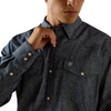 ARIAT FELIPE FITTED  CHAMBRAY PRINT - MENS SHIRT  - 10073623