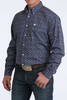 CINCH ROYAL BLUE GEOMETRIC PRINT - MENS SHIRT  - MTW1106075