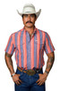 FERREL THE JAMES SALMON STRIPE - MENS SHIRT  - FPS1026042