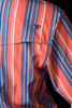 FERREL THE JAMES SALMON STRIPE - MENS SHIRT  - FPS1026042