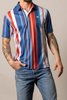 KIMES RANCH REIN BLUE STRIPE - MENS POLO  - MSH0000215-BL001