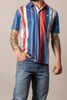 KIMES RANCH REIN BLUE STRIPE - MENS POLO  - MSH0000215-BL001