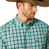 ARIAT PRO BRAYDEN TEAL PLAID - MENS SHIRT  - 10062172