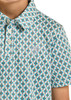 ROCK & ROLL TEAL MINI AZTEC GEO PRINT - KIDS BOYS POLO - BB51T08713