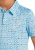 ROCK & ROLL LIGHT BLUE MINI AZTEC PRINT - KIDS BOYS POLO - BB51T08715