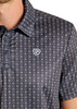ROCK & ROLL BLACK GEO PRINT - MENS POLO  - BM51T06617
