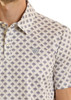 ROCK & ROLL WHITE AZTEC MINI GEO PRINT - MENS POLO  - BM51T08711