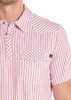 ROCK & ROLL PINK STRIPE SNAP POLO - MENS POLO  - BM51T09060