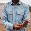 PONCHO  THE MARFA LIGHT WASH DENIM - MENS SHIRT  - MARFA