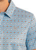 ROCK & ROLL BLUE MINI AZTEC GEO PRINTED - MENS POLO  - BM51T08715
