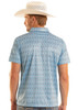 ROCK & ROLL BLUE MINI AZTEC GEO PRINTED - MENS POLO  - BM51T08715
