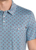 ROCK & ROLL TURQUOISE MEDALILION PRINT - MENS POLO  - BM51T09056