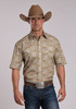 STETSON BROWN FAN PAISLEY PRINT - MENS SHIRT  - 11-002-0425-4025BR