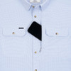 PONCHO  THE ANCHOA BLUE MICROCHECK - MENS SHIRT  - THE ANCHOA