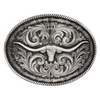 ATTITUDE BY MONTANA SILVERSMITHS ROPE BARBED WIRE LONGHORN - ACC BUCKLE  - A550S
