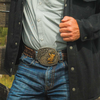 ATTITUDE BY MONTANA SILVERSMITHS COWBOY UP BULL RIDER - ACC BUCKLE  - A1031P