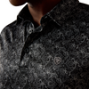 ARIAT BLACK GEO PRINT - MENS POLO  - 10076068