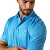 ARIAT IBIZA BLUE MINI GEO PRINT - MENS POLO  - 10073468