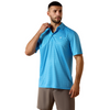 ARIAT IBIZA BLUE MINI GEO PRINT - MENS POLO  - 10073468